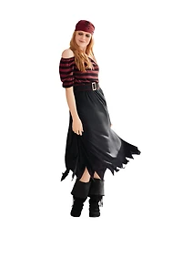 Small Red & Black Pirate Ladies Costume