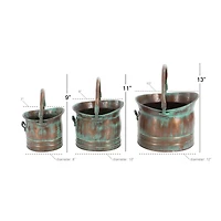 Copper Metal Rustic Planter Set