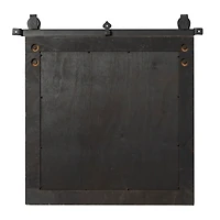 Brown Industrial Wood Wall Mirror