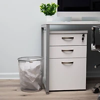 Mind Reader 2 Piece Garbage Round Metal Mesh Waste Basket Recycling Bin