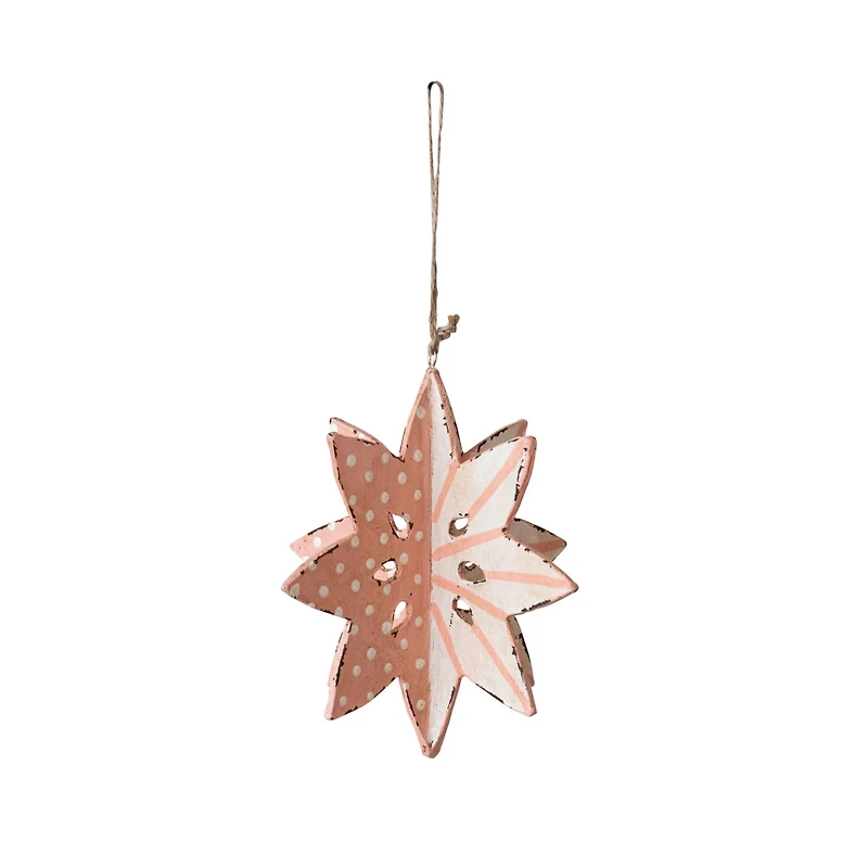 Hello Honey® 5" Pink Paper Mache Snowflake Ornament