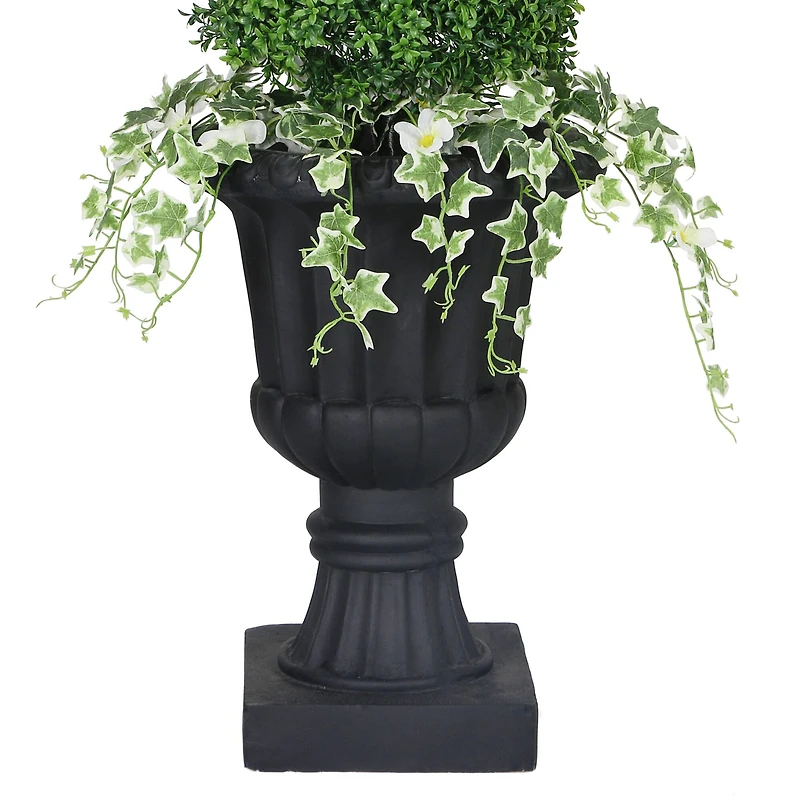 4.5ft. Topiary Spiral Boxwood Artificial Tree in Decorative Urn