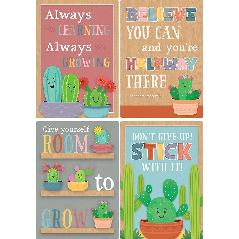 Teacher Created Resources® Happy Cactus Crew Small Positive Saying Posters Set