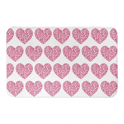 Floral Heart Pattern Bath Mat 34x21 Bath Mat
