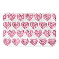 Floral Heart Pattern Bath Mat 34x21 Bath Mat