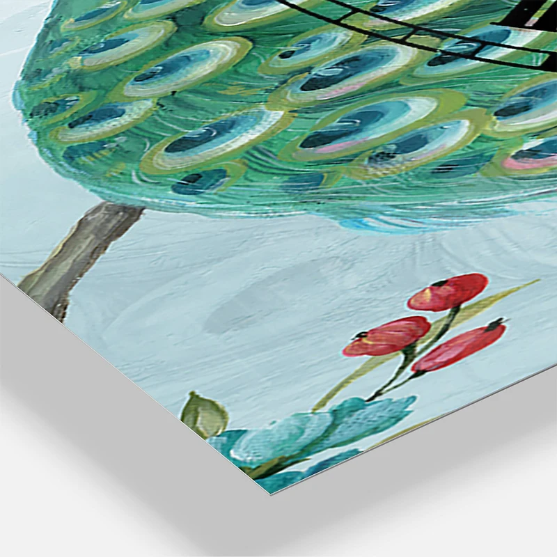 Designart 'Handpainted Peacock Traditional Multipanel Wall Clock