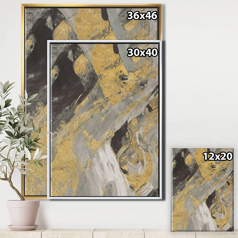 Designart - Marble Gold and Black