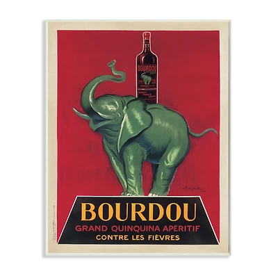Stupell Industries Bourdou Vintage Elephant Advertisement Bar Illustration Wall Plaque