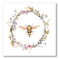 Designart - Bee In Wildflowers Wreath