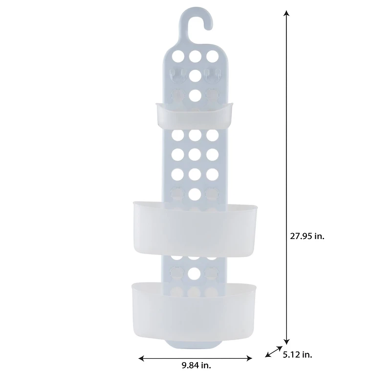 Bath Bliss White 3 Tier Adjustable Shelves Shower Caddy