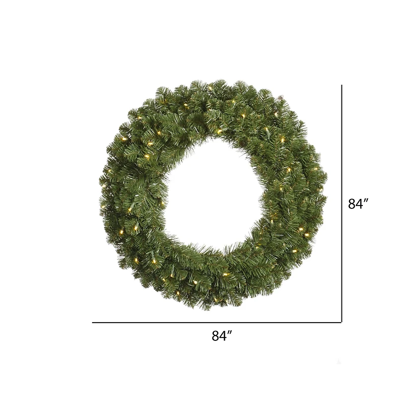 84" Warm White LED Grand Teton Pine Wreath