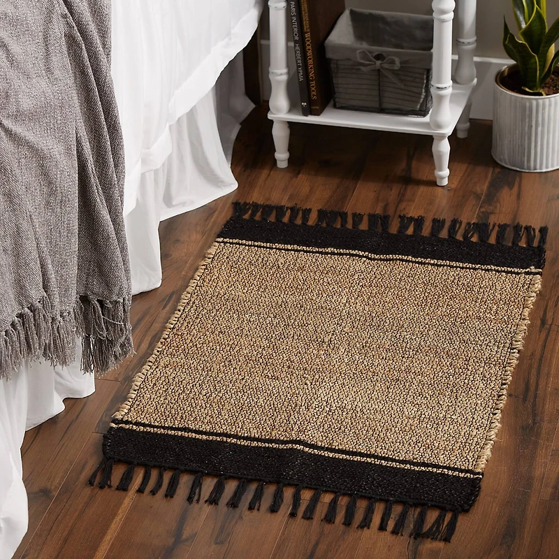 DII® Black With Natural Jute Stripes Hand-Loomed Rug, 2ft. x 3ft.