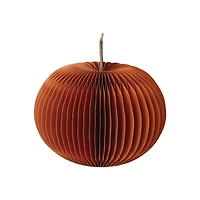 Hello Honey® 9" Orange Paper Folding Honeycomb Pumpkin with Twig Stem