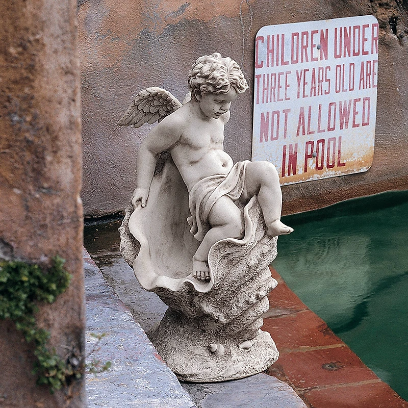 Design Toscano 23" Testing the Waters Cherub Sculpture