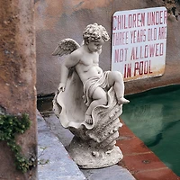 Design Toscano 23" Testing the Waters Cherub Sculpture