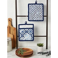 Lisbon Print Kitchen Textiles, 9" x 8", Lisbon Print, 2ct