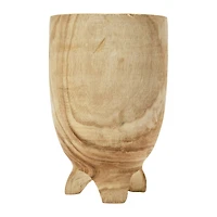 Hello Honey® 13" Decorative Paulownia Wood Footed Planter