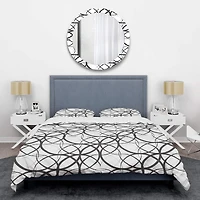 Designart 'Monochrome Geometric Pattern' Mid-Century Duvet Cover Set