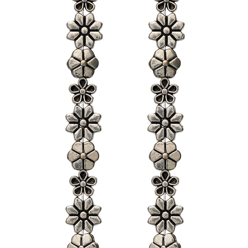 Silver Metal Flower Beads by Bead Landing™