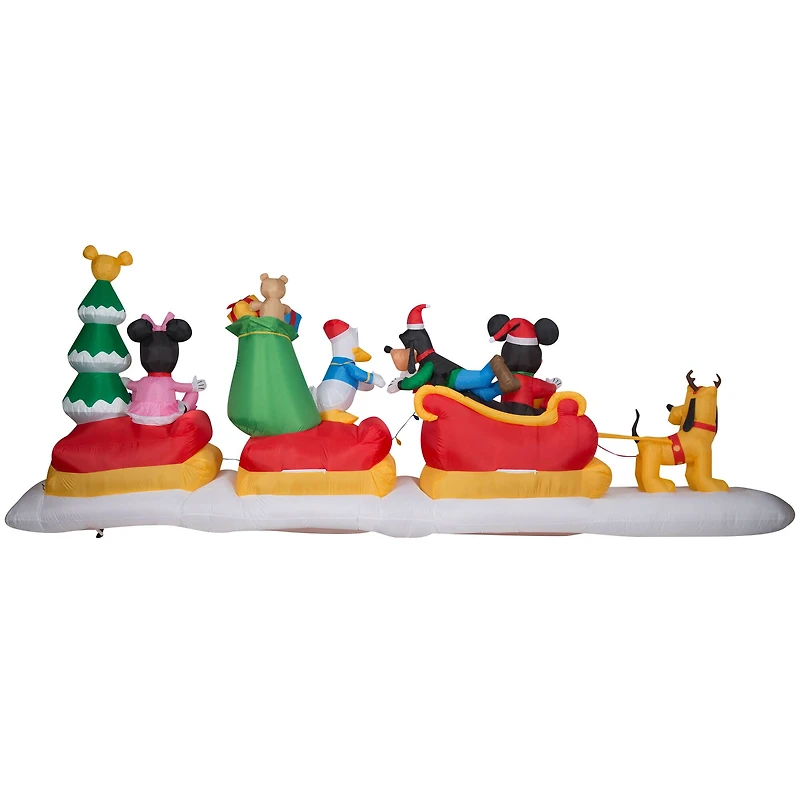 6ft. Animated Airblown® Inflatable Mickey & Friends Sleigh Scene