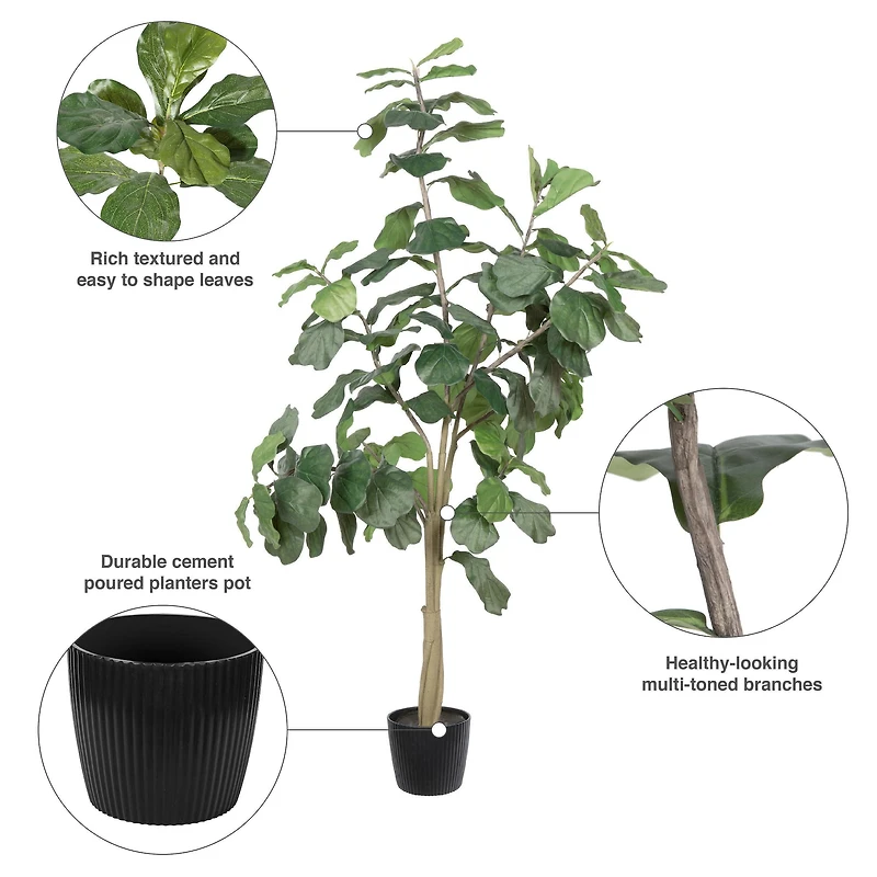 8ft. Potted Artificial Fiddle Tree