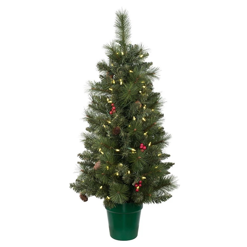 5-Piece Pre-Lit Front Door Artificial Christmas Set, Clear LED Lights