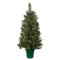 5-Piece Pre-Lit Front Door Artificial Christmas Set, Clear LED Lights