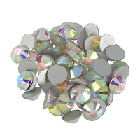 SS34 Clear Aurora Borealis Round Flatback Glass Rhinestones, 576ct. by Bead Landing™