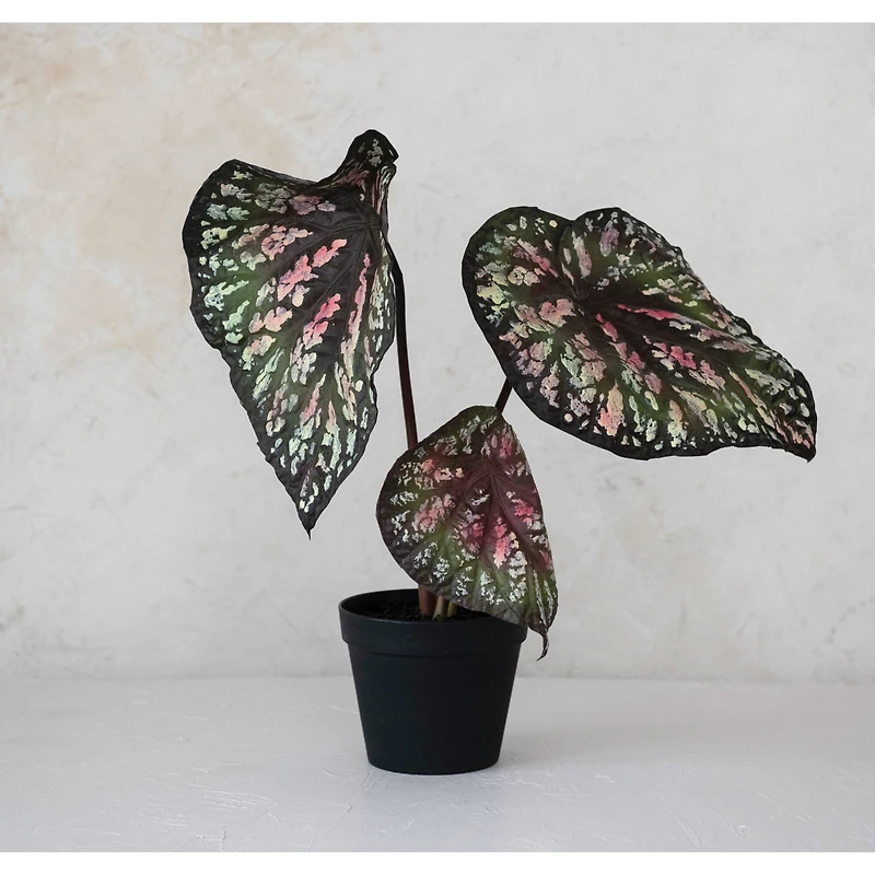 Hello Honey® 23" Round Faux Begonia Plant in Plastic Pot