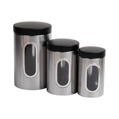 Mind Reader 3 Piece Canister Set with Window