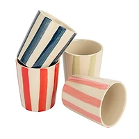 Hello Honey® 10oz. Round Striped Stoneware Cups, 12ct.