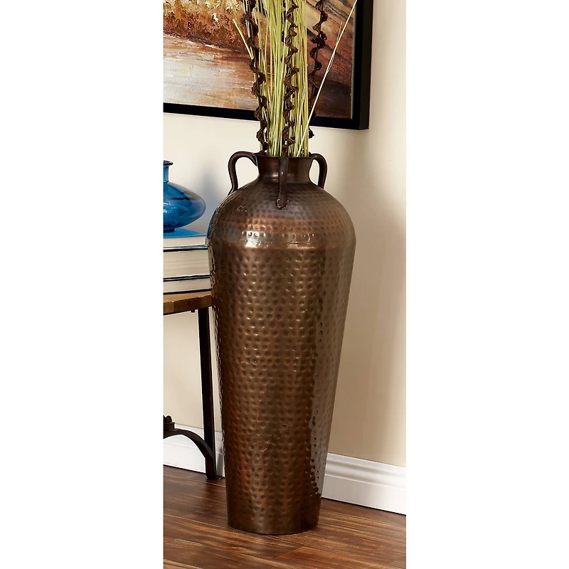 Brown Metal Rustic Vase, 32" x 12" x 12"