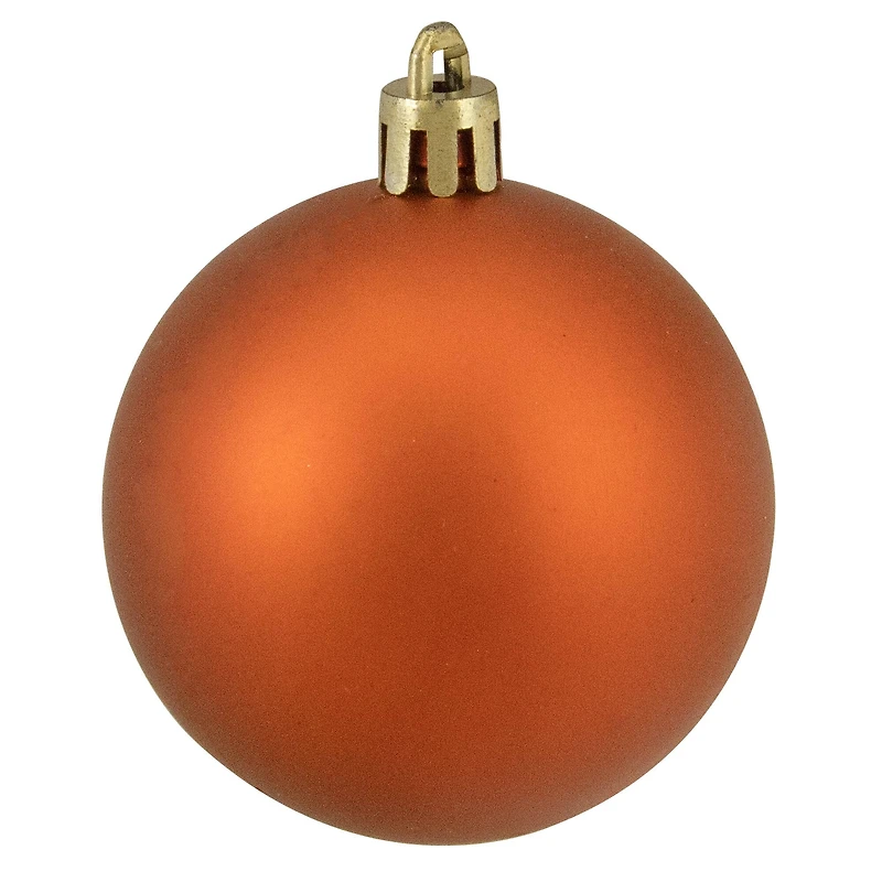 60ct. 2.5" Burnt Orange Shatterproof Matte Christmas Ball Ornaments