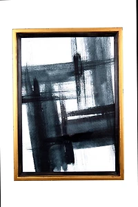 Hello Honey® Black and White Abstract Wood Framed Wall Décor Set