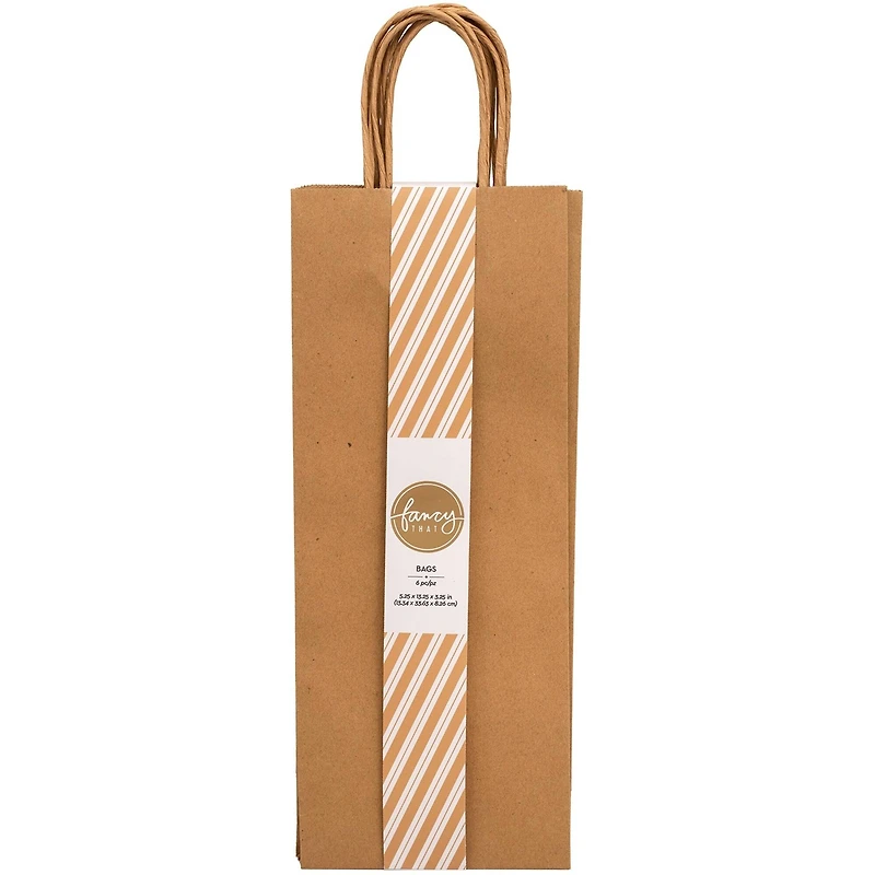 American Crafts™ Fancy That Kraft Wine Gift Bags, 6ct.