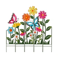 Glitzhome® 3.5ft. 5 Piece Metal Flowers Silhouette Yard Stake