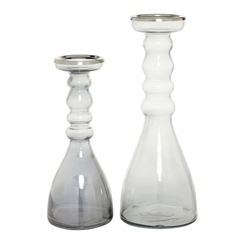 The Novogratz Glass Contemporary Candle Holder Set