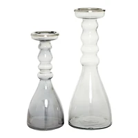 The Novogratz Glass Contemporary Candle Holder Set