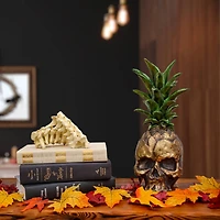 14" Pineapple Skull Halloween Decoration