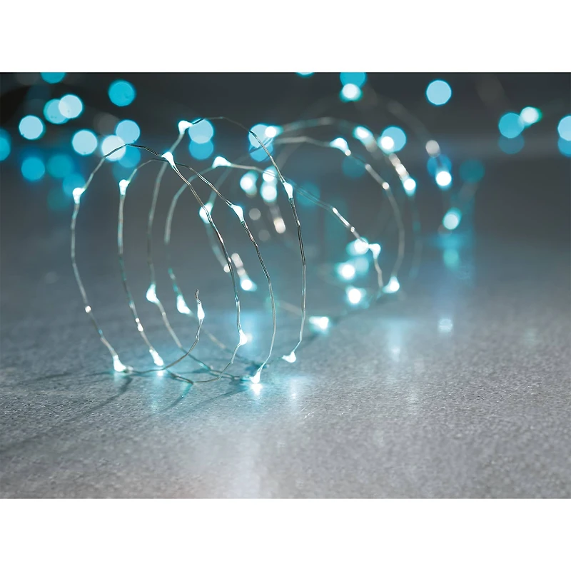 40ct. Turquoise Silver Wire LED String Lights by Ashland®