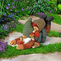 Design Toscano 8" Tall Clumsy Karl the Mushroom Hunter Gnome Statue