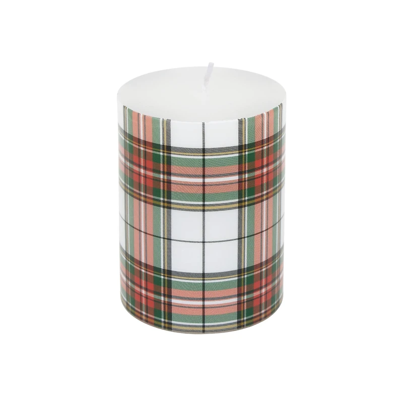 Red & Green Plaid Pillar Candle by Ashland