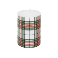Red & Green Plaid Pillar Candle by Ashland