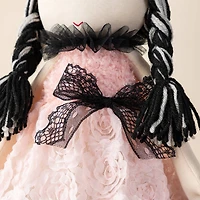 Glitzhome® 29"H Halloween Pink Fabric Dressed Witch Sitter