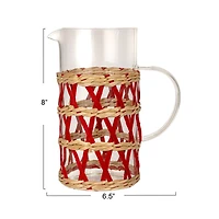 Hello Honey® Glass Pitcher with Natural Woven Sleeve