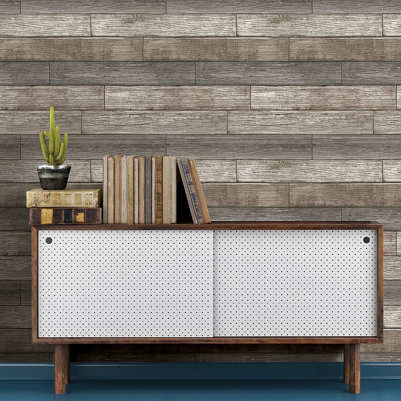 NuWallpaper Reclaimed Wood Plank Natural Peel & Stick Wallpaper