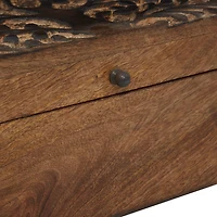 Natural Rectangular Brown Wooden Tree Decorative Box Set