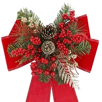 26" Red Berry & Pinecone Bow by Ashland®