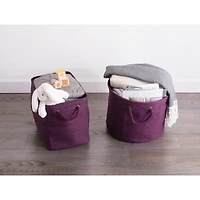 Medium Eggplant Polyester Variegated Round Bin