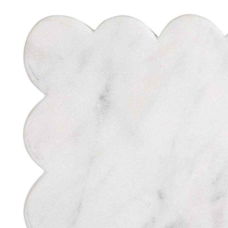 Hello Honey® 14" White Marble Cheese Board with Scalloped Edge